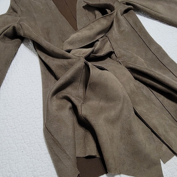 ZARA Faux Suede Front Tie Jacket - Picture 8 of 10